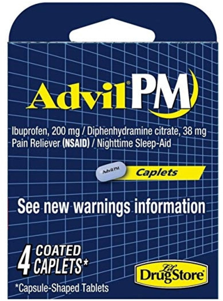 Advil Pm Little Drug Store Trial Advil Peppermint Caplets; 4 Count; 6 Per Box; 96 Per Case - High Mart Wholesale