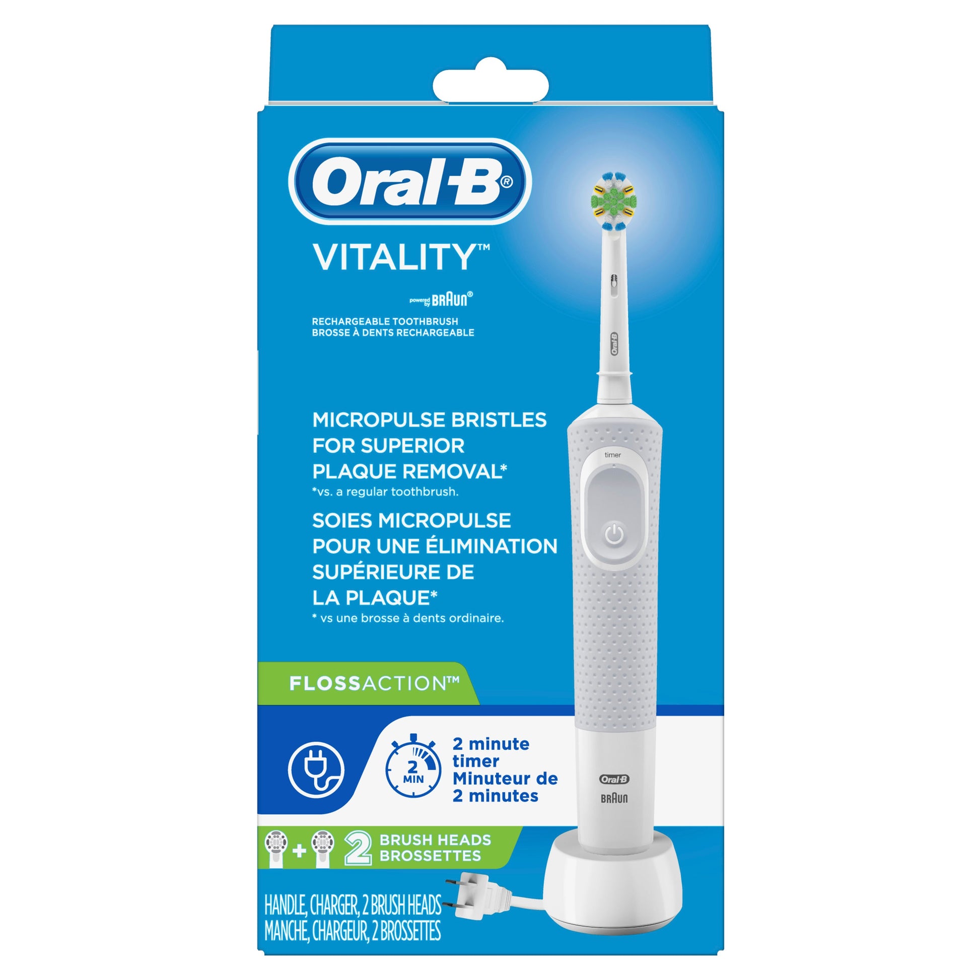 Oral B Toothbrush Rechargeable Handle; 1 Count; 3 Per Box; 4 Per Case - High Mart Wholesale