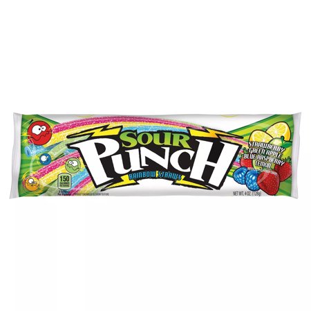 Sour Punch Rainbow Straws; 4.5 Ounces; 24 Per Case - High Mart Wholesale