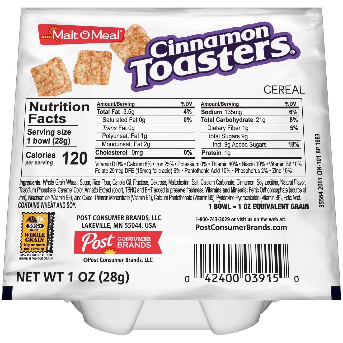Malt O Meal Cinnamon Toasters Cereal; 1 Ounces; 96 Per Case - High Mart Wholesale