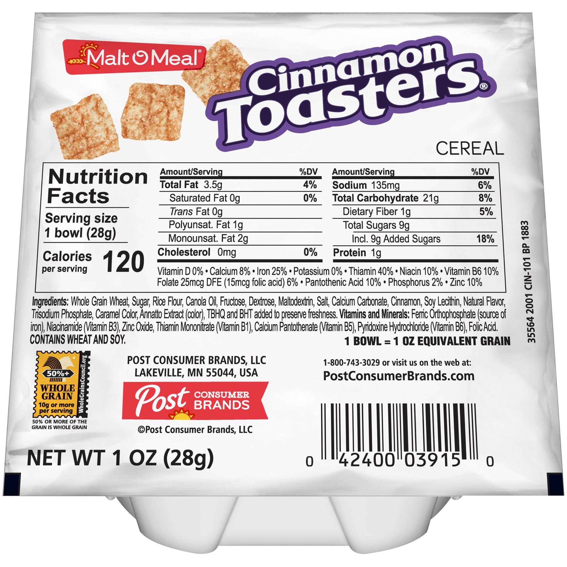 Malt O Meal Cinnamon Toasters Cereal; 1 Ounces; 96 Per Case - High Mart Wholesale