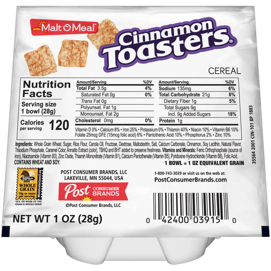 Malt O Meal Cinnamon Toasters Cereal; 1 Ounces; 96 Per Case - High Mart Wholesale