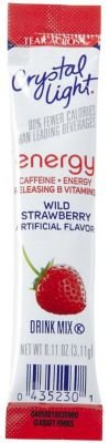 Crystal Light On The Go Wild Strawberry Energy Beverage Mix; 0.13 Ounces; 30 Per Box; 4 Per Case - High Mart Wholesale