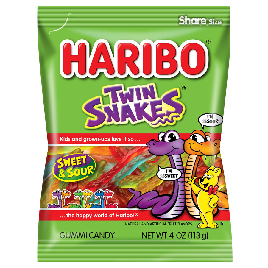 Haribo Twin Snakes; 4 Ounce; 12 Per Case - High Mart Wholesale