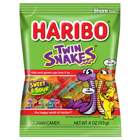 Haribo Twin Snakes; 4 Ounce; 12 Per Case - High Mart Wholesale