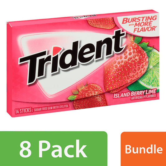 Trident Island Berry Lime; Sugar Free Gum; 14 Count; 12 Per Box; 12 Per Case