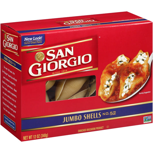 San Giorgio Jumbo Shells; 12 Ounces; 8 Per Case