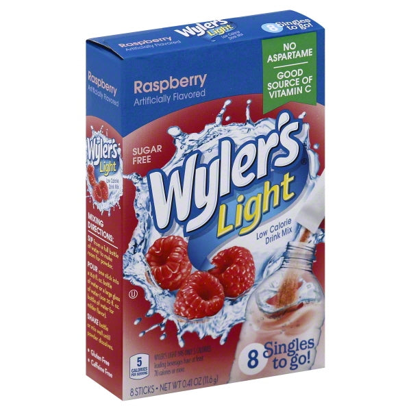 Wyler's Raspberry Drink Mix Singles To Go; 8 Count; 12 Per Case - High Mart Wholesale