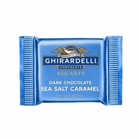 Ghirardelli Dark Chocolate Sea Salt Caramel Squares; 0.53 Ounces; 55 Per Box; 12 Per Case - High Mart Wholesale