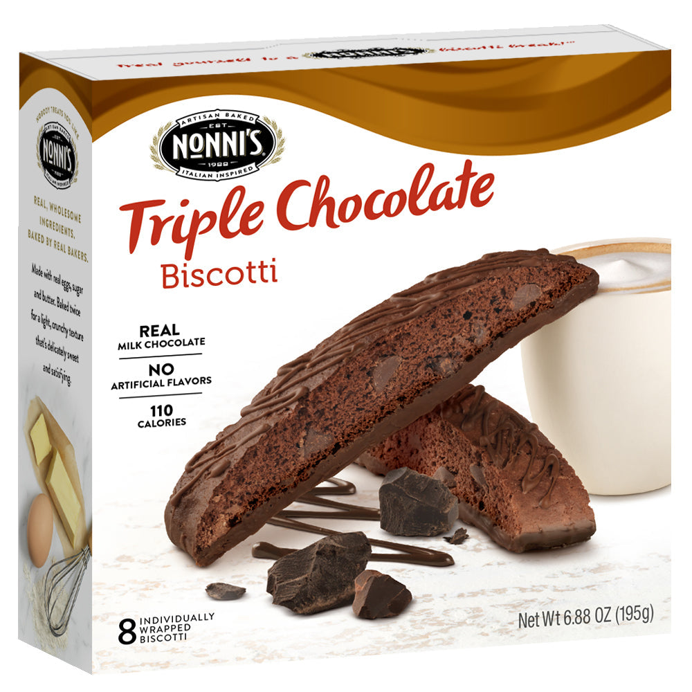 Nonni's Food Company Triple Milk Chocolate Without Nuts Biscotti; 6.88 Ounce; 6 Per Case - High Mart Wholesale