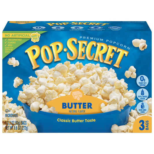 Pop Secret Butter Popcorn; 9.6 Ounces; 6 Per Case