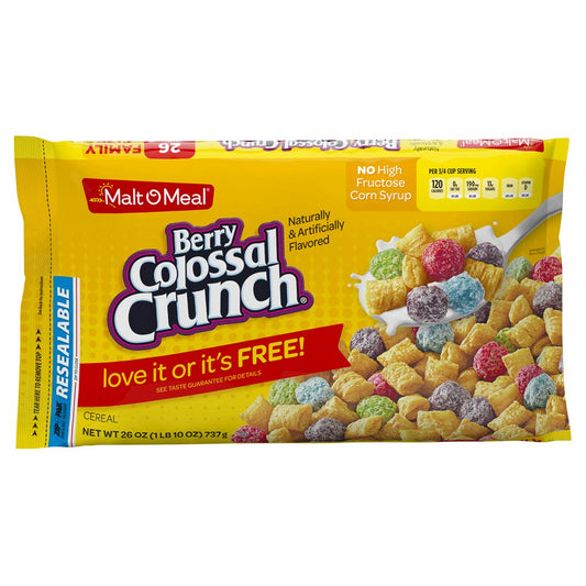 Malt O Meal Cereal Berry Colossal Crunch; 26 Ounces; 8 Per Case - High Mart Wholesale
