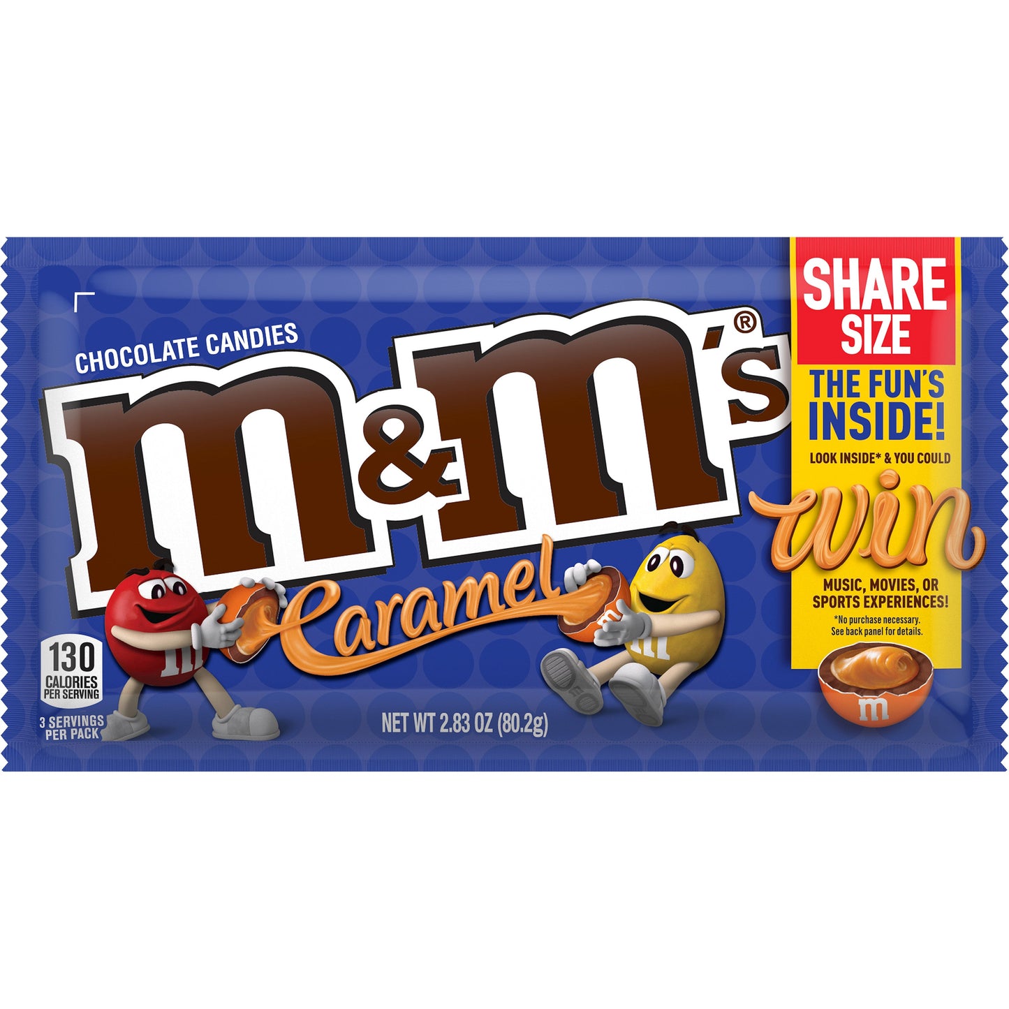 M&M's Caramel Sharing Size; 2.83 Ounces; 24 Per Box; 6 Per Case