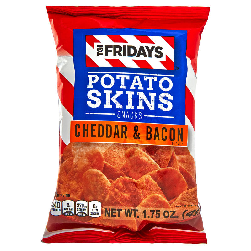 Tgi Friday's Cheddar & Bacon Potato Skins Snack Chips; 1.75 Ounces; 55 Per Case - High Mart Wholesale