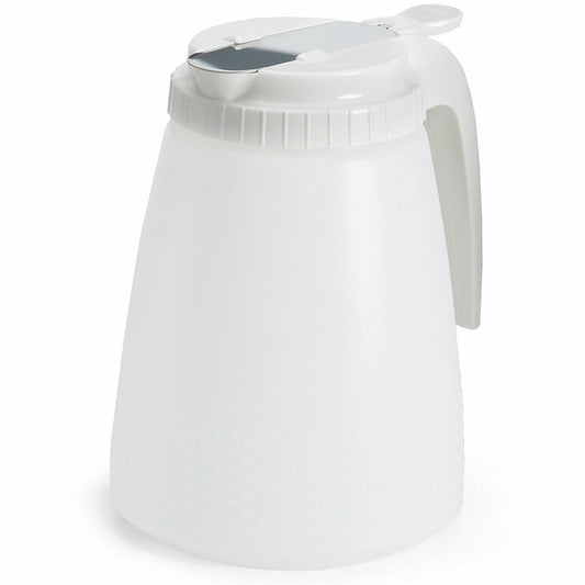 Tablecraft 48 Ounce White Top Polyethylene Dispenser; 6 Each; 1 Per Case - High Mart Wholesale