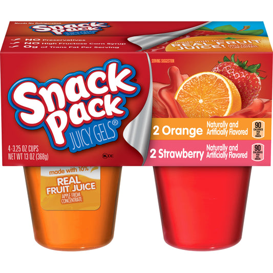 Snack Pack Snack Pack Gelatin Strawberry Orange; 13 Ounces; 12 Per Case