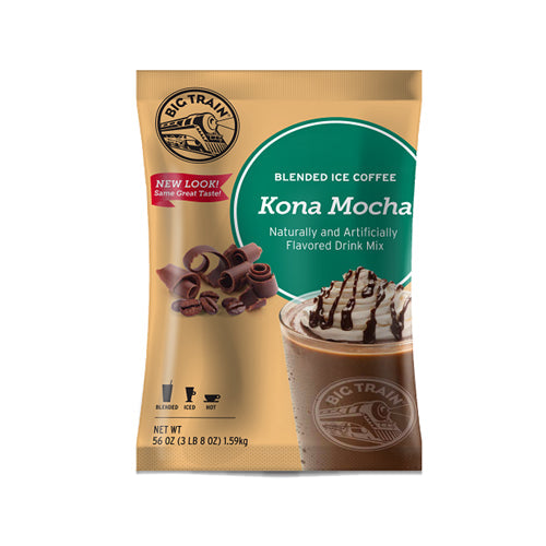 Big Train Kona Mocha Blended Ice Coffee Powdered Drink Mix; 3.5 Pounds; 5 Per Case - High Mart Wholesale