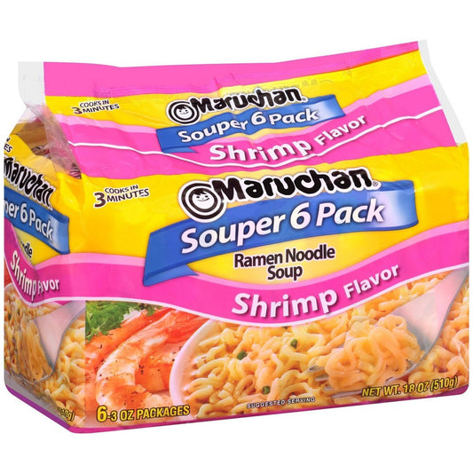 Ramen Souper 6 Pack Shrimp Flavored Ramen Noodle Soup; 18 Ounces; 4 Per Case - High Mart Wholesale