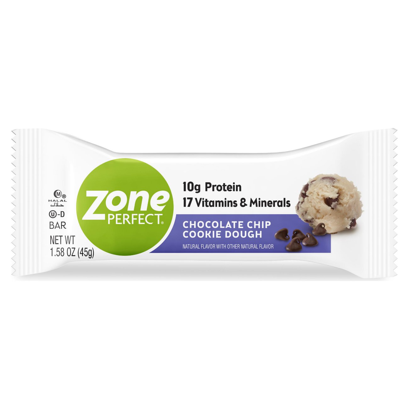 Zoneperfect Chocolate Chip Cookie Dough Bar; 1.58 Ounce; 12 Per Box; 3 Per Case - High Mart Wholesale