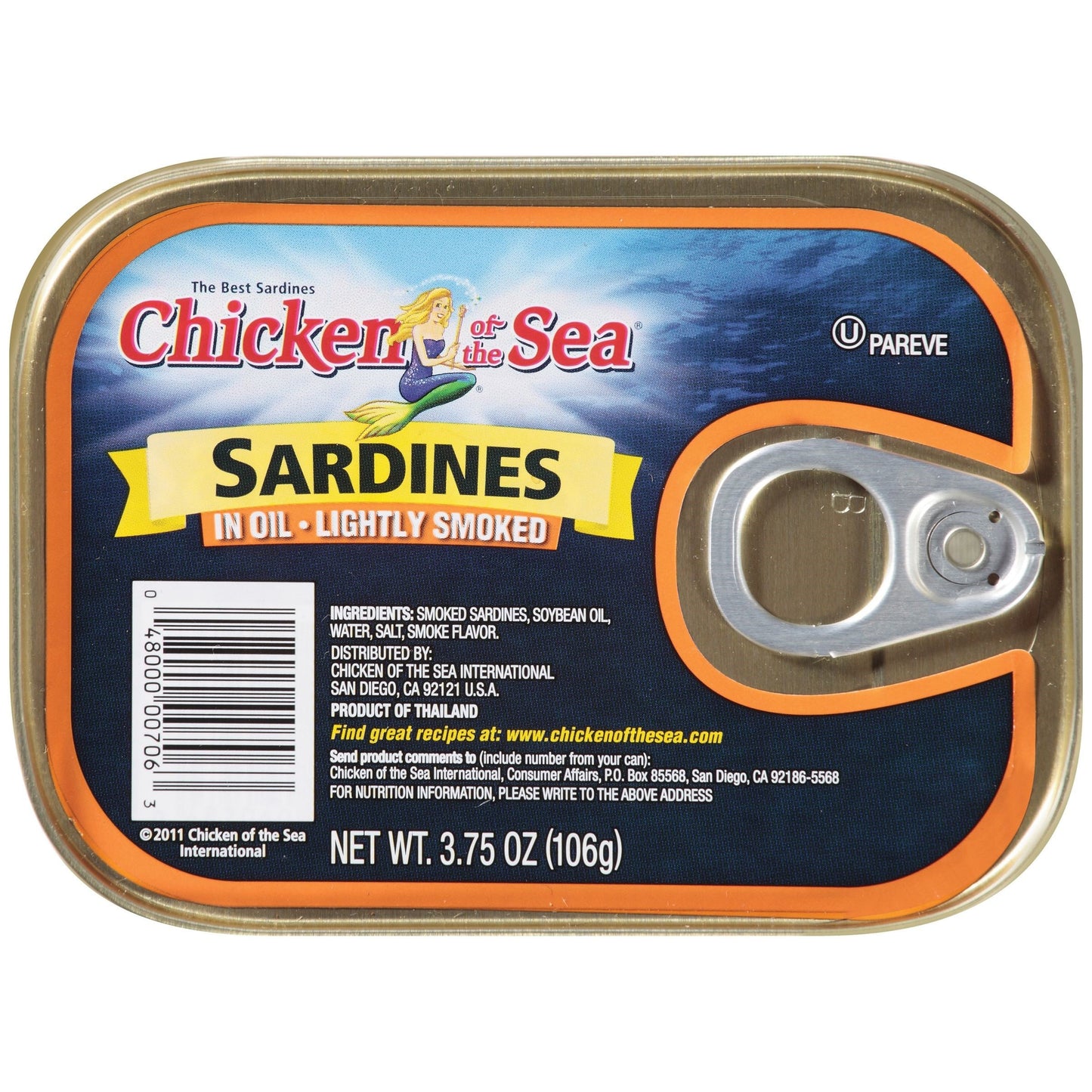 Chicken Of The Sea Smoked Sardines In Oil; 3.75 Ounces; 18 Per Case - High Mart Wholesale
