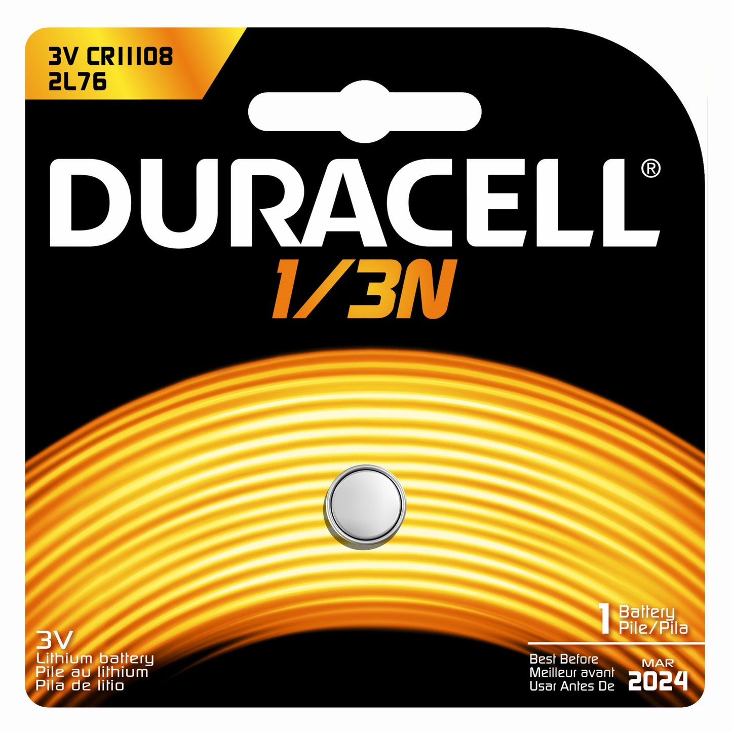 Duracell Duracell Coin Battery 1/3N; 1 Count; 6 Per Box; 6 Per Case - High Mart Wholesale