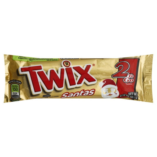 Twix Candy Caramel Christmas Santa; 2.12 Ounces; 24 Per Box; 4 Per Case