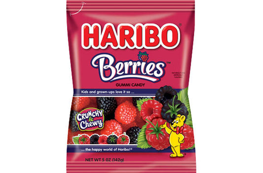 Haribo Confectionery Berries Gummi Candy; 5 Ounce; 12 Per Case - High Mart Wholesale