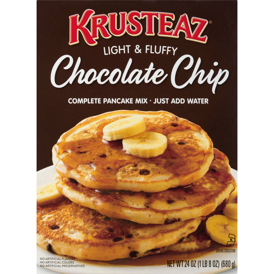 Krusteaz Chocolate Chip Pancake Mix; 24 Ounces; 12 Per Case - High Mart Wholesale