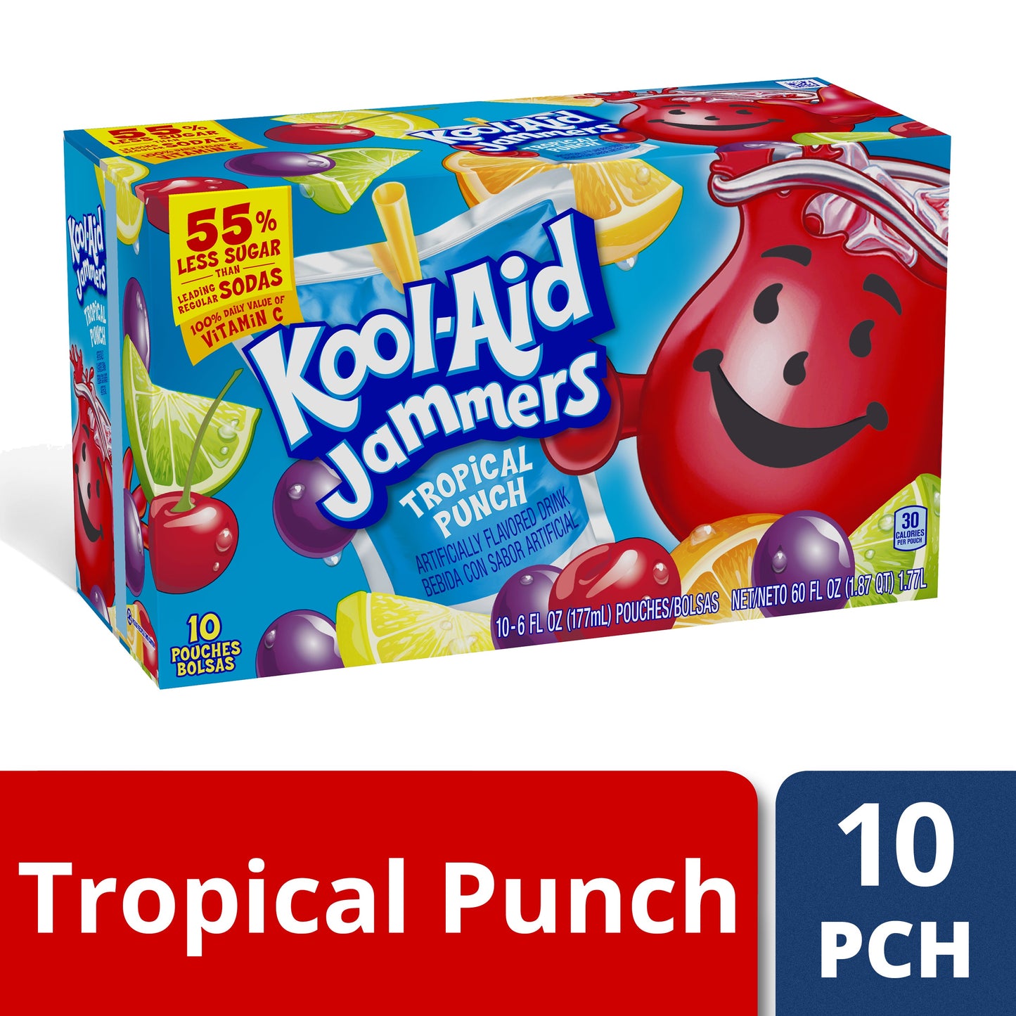 Kool-Aid Kool Aid Jammers Beverage Tropical Punch; 4 Count; 1 Per Box; 4 Per Case - High Mart Wholesale