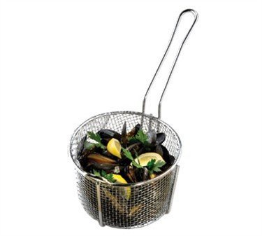 Tablecraft 8.25 Inch X 5 Inch Stainless Steel Round Cooking Basket; 1 Each - High Mart Wholesale