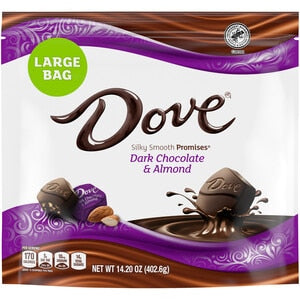 Dove Dark Chocolate Almond Stand Up Pouch; 14.2 Ounces; 8 Per Case