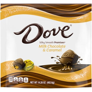 Dove Milk Chocolate Caramel Stand Up Pouch; 14.2 Ounces; 8 Per Case