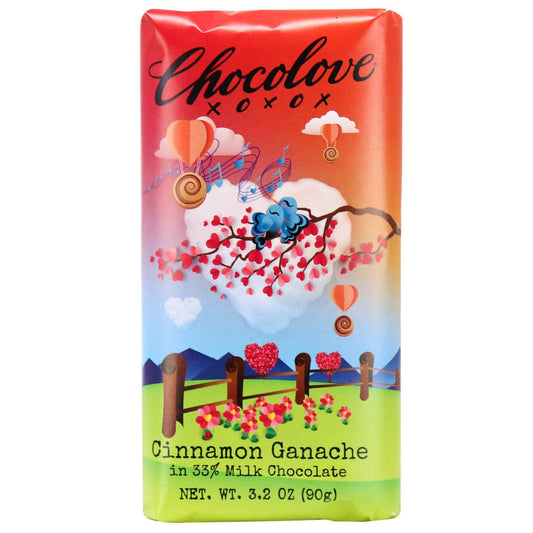 Chocolove Cinnamon Ganache In 33% Milk Chocolate; 3.2 Ounces; 10 Per Box; 12 Per Case - High Mart Wholesale