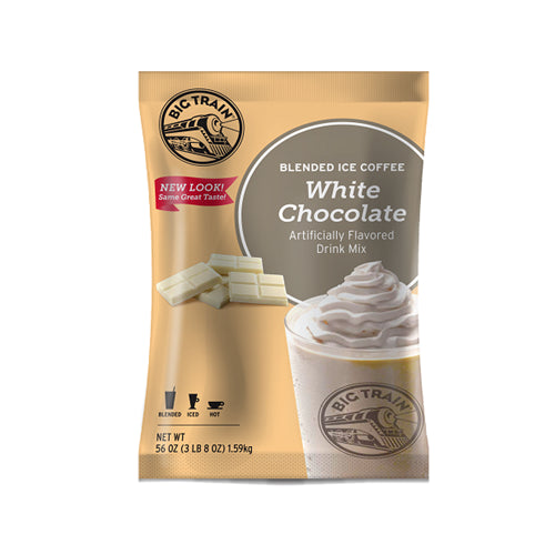 Big Train White Chocolate Latte Blended Iced Coffee Drink Mix; 3.5 Pounds; 5 Per Case - High Mart Wholesale