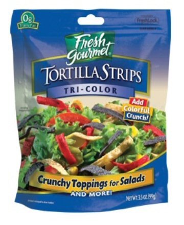 Fresh Gourmet Triangular Colored Strips Salad Topping Bag; 3.5 Ounce; 9 Per Case - High Mart Wholesale