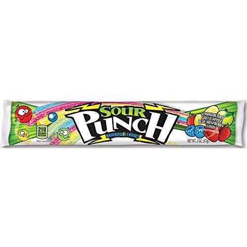 Sour Punch Rainbow Straws; 2 Ounces; 24 Per Box; 12 Per Case - High Mart Wholesale