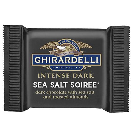 Ghirardelli Intense Dark Sea Salt Almond Square; 0.38 Ounces; 540 Per Case - High Mart Wholesale