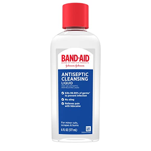 Band Aid First Aid Antiseptic Cleansing Liquid; 6 Fluid Ounces; 3 Per Box; 8 Per Case - High Mart Wholesale