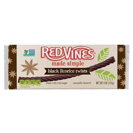 Red Vines Twists Made Simple Black Licorice Case; 4 Ounce; 12 Per Case - High Mart Wholesale