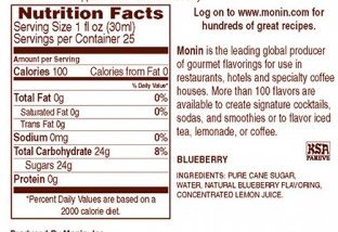 Monin Blueberry Syrup; 1 Liter; 4 Per Case - High Mart Wholesale