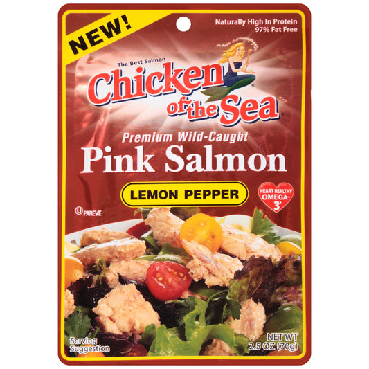 Chicken Of The Sea Skinless/Boneless Pink Salmon In Lemon Pepper Pouch; 2.5 Ounces; 12 Per Case - High Mart Wholesale