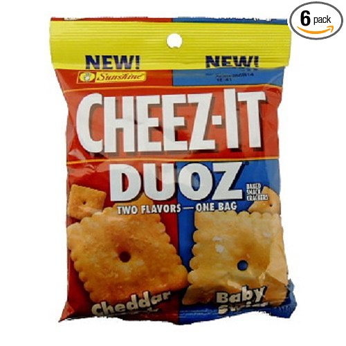 Cheez-It Duoz Cheddar And Baby Swiss Cracker; 4.3 Ounces; 6 Per Case