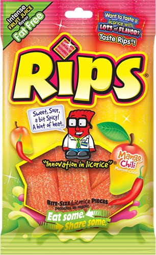 Rips Bite Size Mango Chili Pieces Peg Bag; 4 Ounces; 12 Per Case - High Mart Wholesale