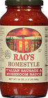 Rao's Homemade Sausage & Mushroom Sauce; 24 Ounces; 12 Per Case - High Mart Wholesale