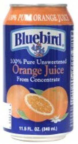 Bluebird Juice Orange; 11.5 Fluid Ounces; 24 Per Case - High Mart Wholesale