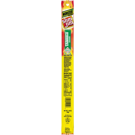 Slim Jim Monster Tabasco Flavored Smoked Meat Snack Sticks; 1.94 Ounces; 18 Per Box; 6 Per Case
