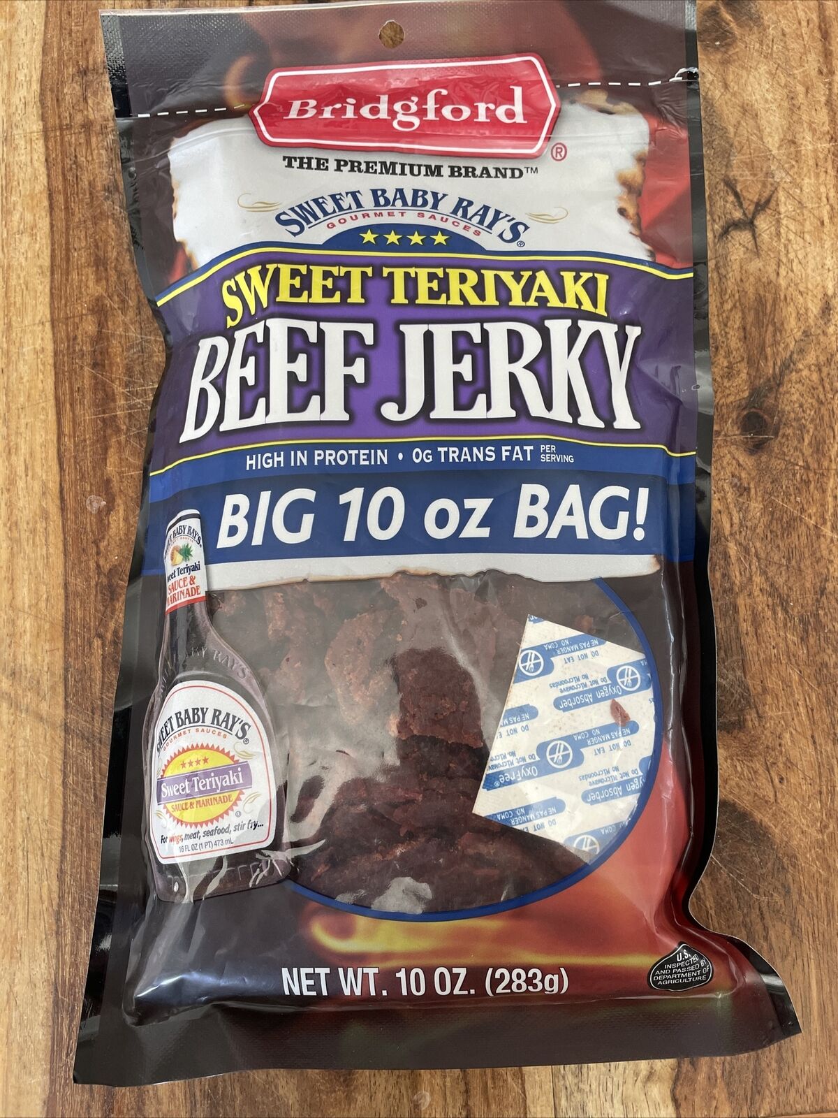 Bridgford Sweet Baby Ray's Teriyaki Beef Jerky; 10 Ounce; 8 Per Case - High Mart Wholesale