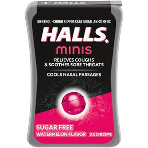 Halls Cough Drop Minis Watermelon Sugar Free; 24 Count; 8 Per Box; 4 Per Case - High Mart Wholesale