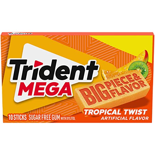 Trident Tropical Twist; 10 Count; 9 Per Box; 12 Per Case