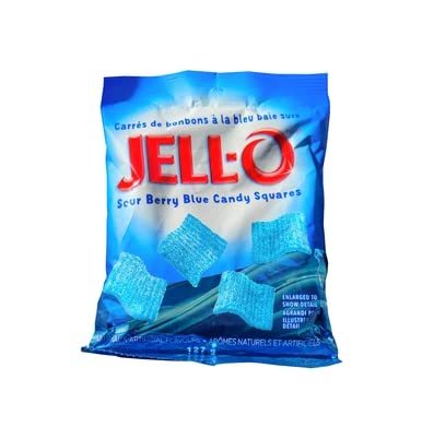 Jell-O Squares Sour Berry Blue Peg Bag; 4.5 Ounce; 12 Per Case - High Mart Wholesale